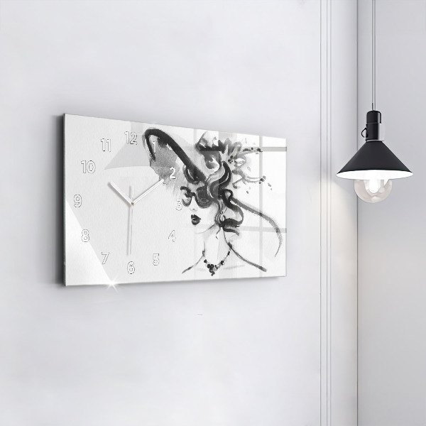 Horizontale Uhr mit motiv Modische Frau