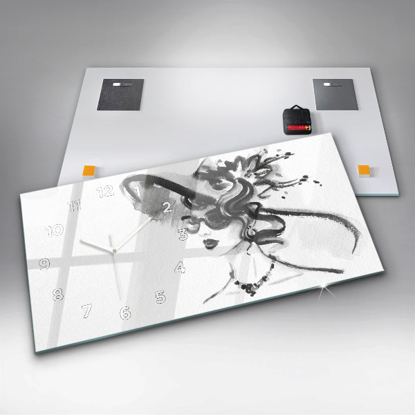 Horizontale Uhr mit motiv Modische Frau