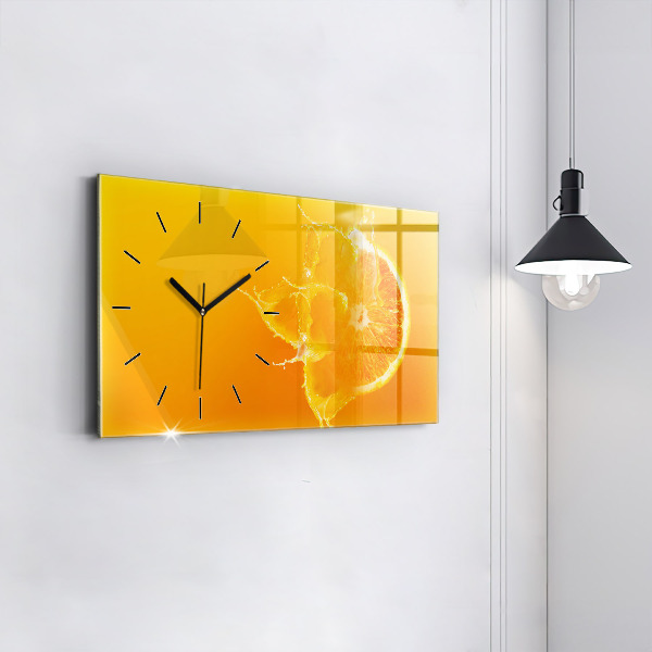 Horizontale Uhr mit motiv Orange