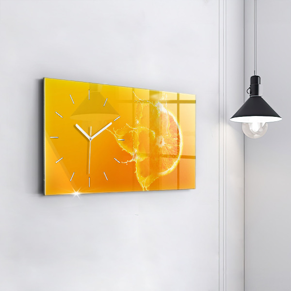 Horizontale Uhr mit motiv Orange