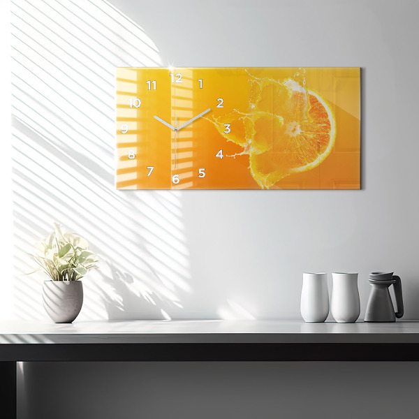 Horizontale Uhr mit motiv Orange