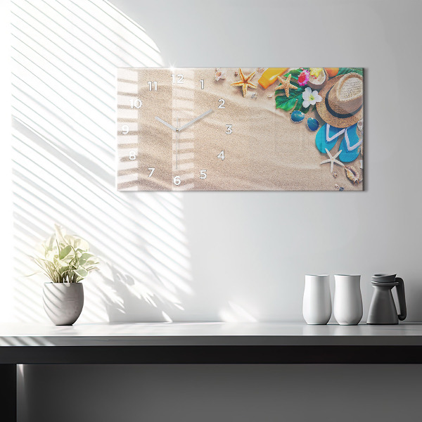 Horizontale Uhr mit motiv Urlaubs-Accessoires