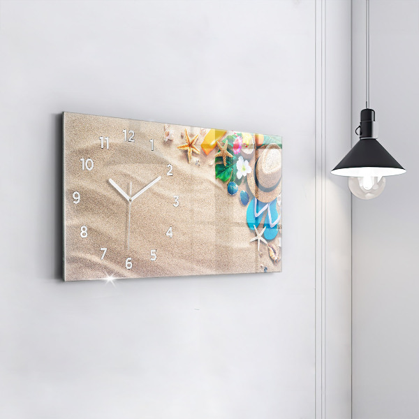 Horizontale Uhr mit motiv Urlaubs-Accessoires