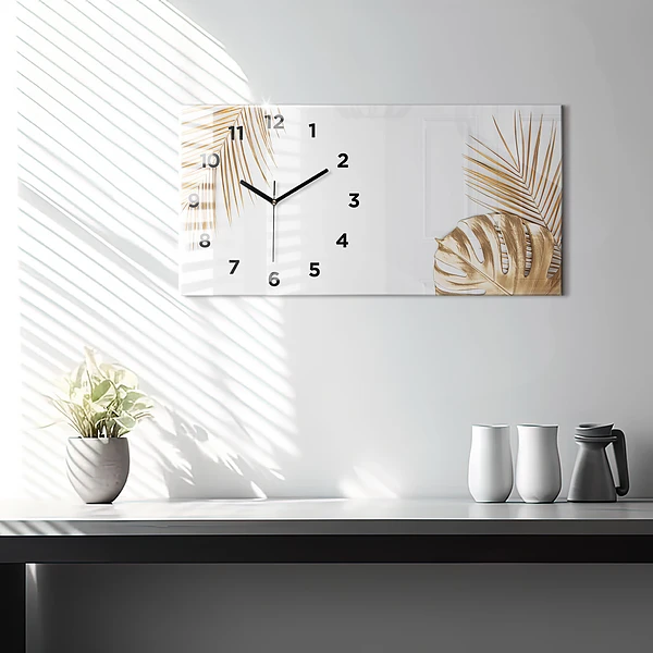 Horizontale Uhr mit motiv Tropische Blätter