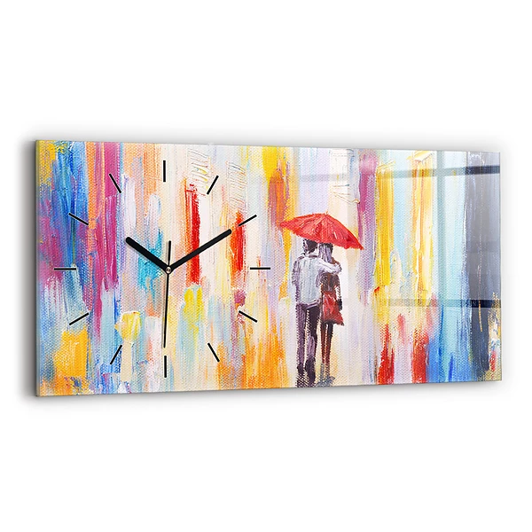 Horizontale Uhr Pärchen im Regen