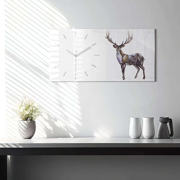 Horizontale Uhr mit motiv Hirsch König des Waldes