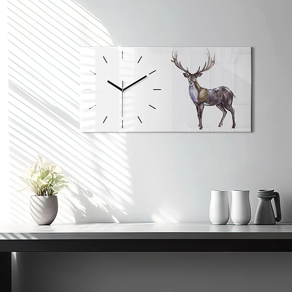 Horizontale Uhr mit motiv Hirsch König des Waldes