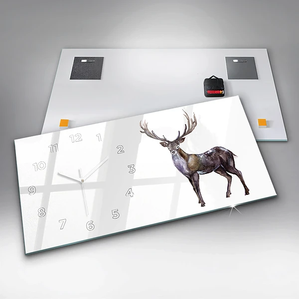 Horizontale Uhr mit motiv Hirsch König des Waldes