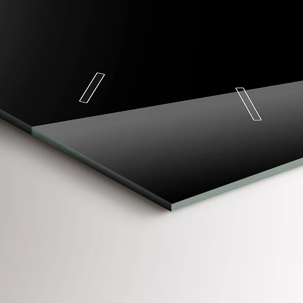 Horizontale Uhr mit motiv Schwarzes Metall Abstraktion