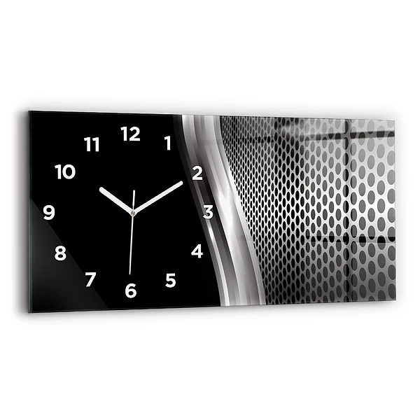 Horizontale Uhr mit motiv Schwarzes Metall Abstraktion