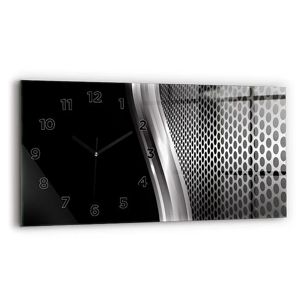 Horizontale Uhr mit motiv Schwarzes Metall Abstraktion