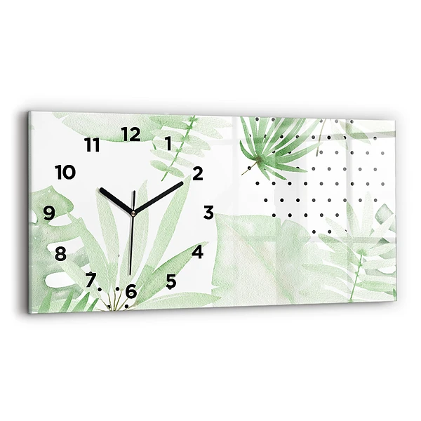 Horizontale Uhr Grüne Blätter