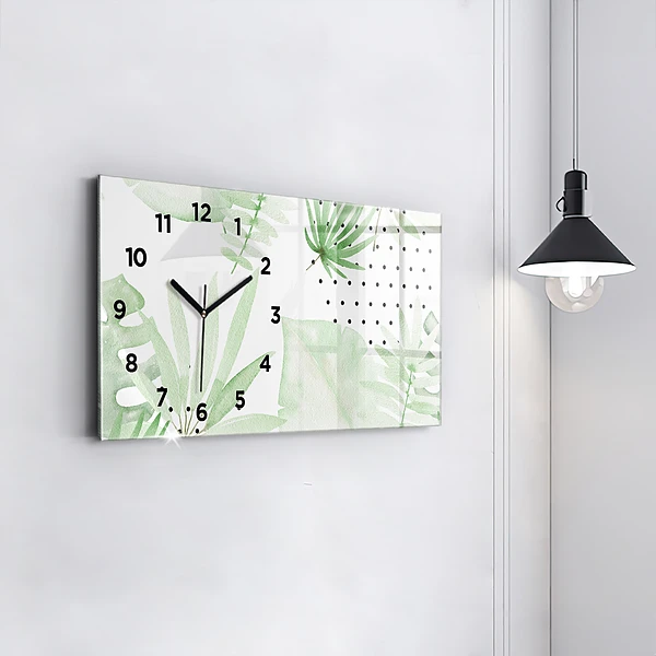 Horizontale Uhr Grüne Blätter