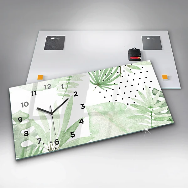 Horizontale Uhr Grüne Blätter