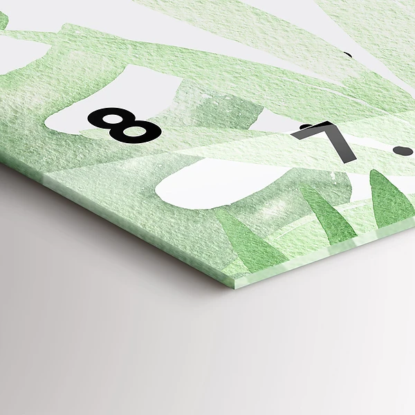 Horizontale Uhr Grüne Blätter