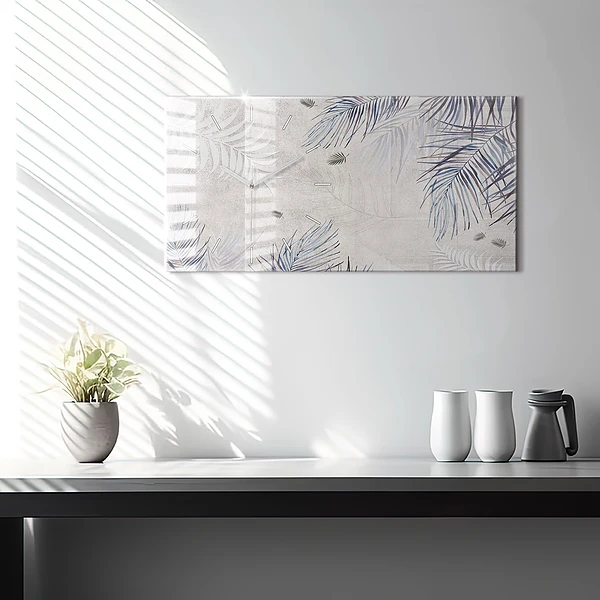 Horizontale Uhr mit motiv Palmenblatt