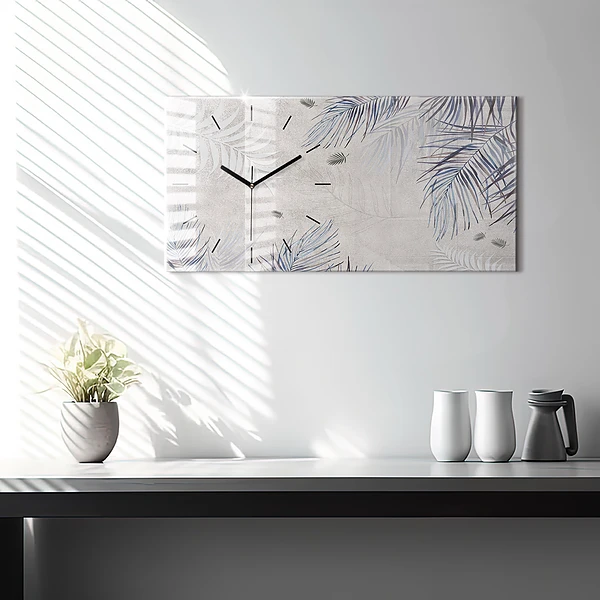 Horizontale Uhr mit motiv Palmenblatt