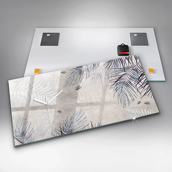 Horizontale Uhr mit motiv Palmenblatt