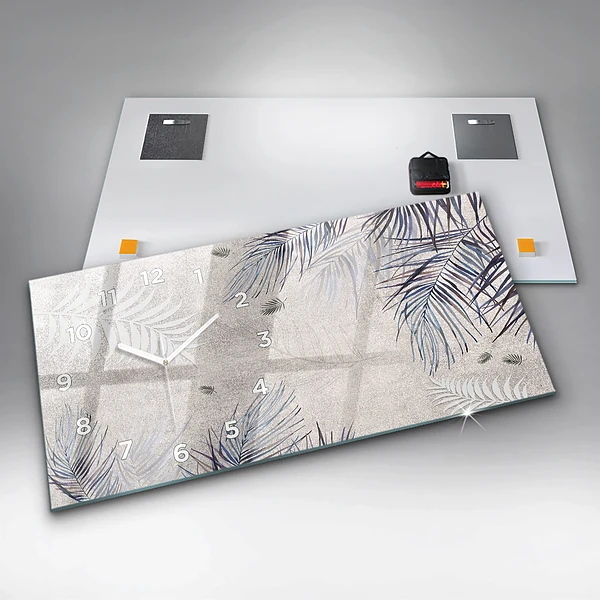Horizontale Uhr mit motiv Palmenblatt