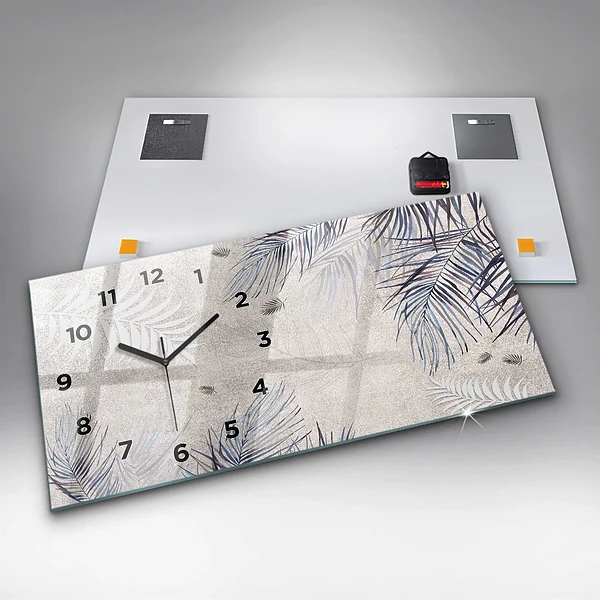 Horizontale Uhr mit motiv Palmenblatt