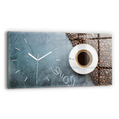 Horizontale Uhr mit motiv Tasse Kaffee