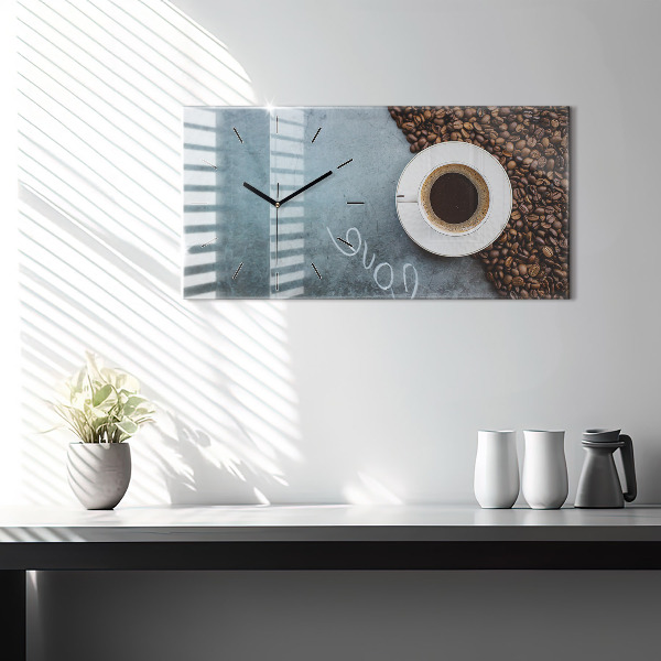 Horizontale Uhr mit motiv Tasse Kaffee