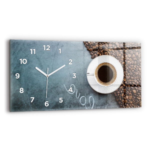 Horizontale Uhr mit motiv Tasse Kaffee