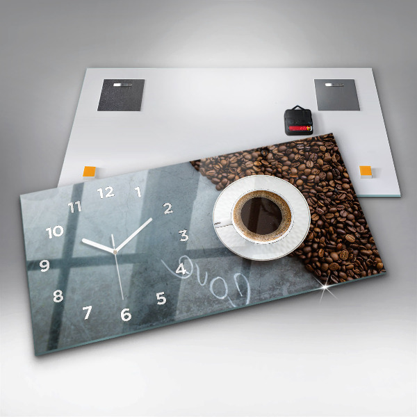 Horizontale Uhr mit motiv Tasse Kaffee