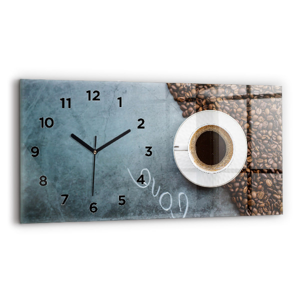 Horizontale Uhr mit motiv Tasse Kaffee