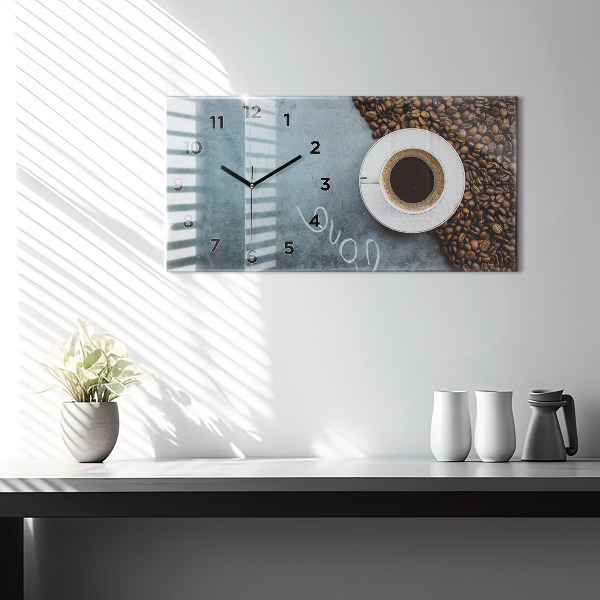 Horizontale Uhr mit motiv Tasse Kaffee