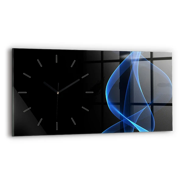 Horizontale Uhr Blaue Linien