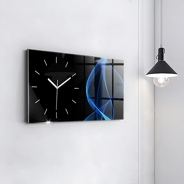 Horizontale Uhr Blaue Linien