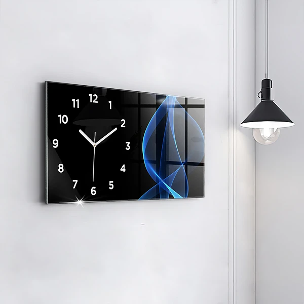 Horizontale Uhr Blaue Linien