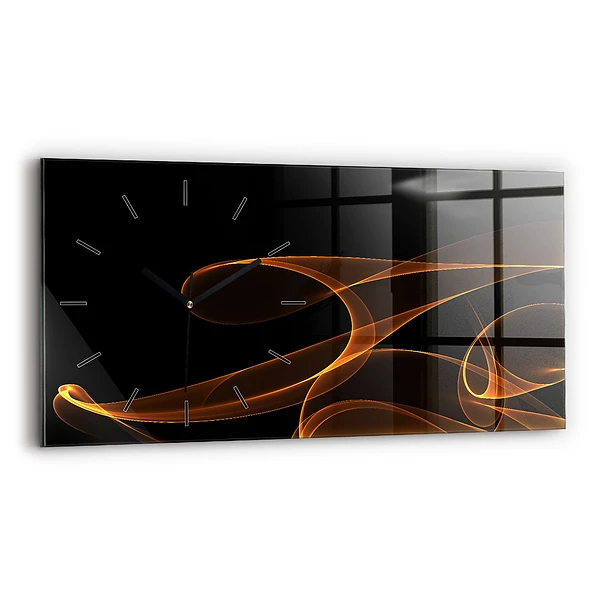 Horizontale Uhr mit motiv Orangefarbene Linien