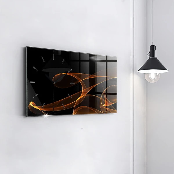 Horizontale Uhr mit motiv Orangefarbene Linien