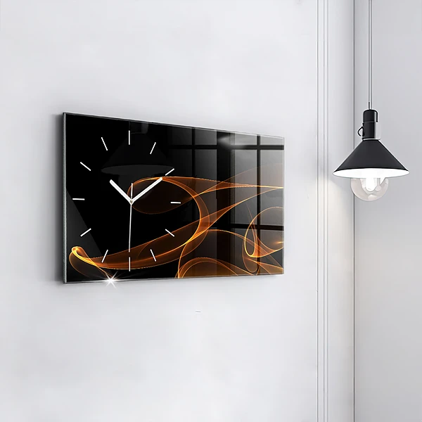 Horizontale Uhr mit motiv Orangefarbene Linien