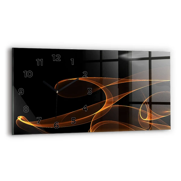 Horizontale Uhr mit motiv Orangefarbene Linien