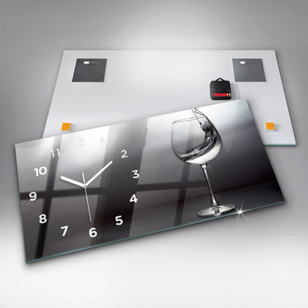 Horizontale Uhr mit motiv Weinglas