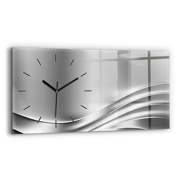 Horizontale Uhr Silberne Abstraktion