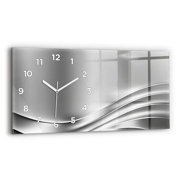 Horizontale Uhr Silberne Abstraktion
