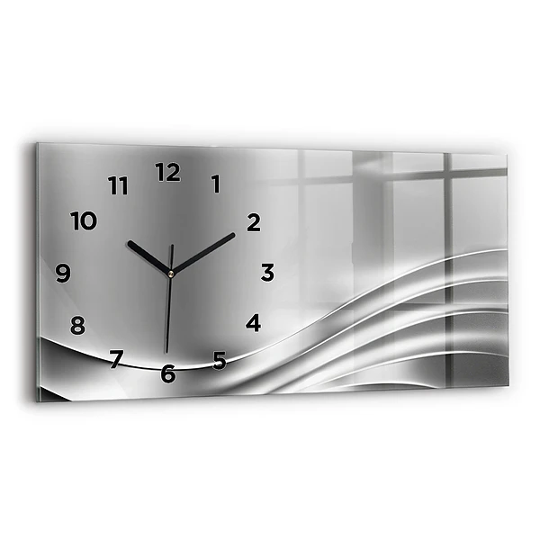 Horizontale Uhr Silberne Abstraktion