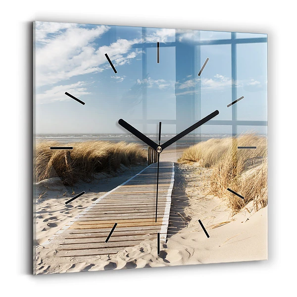 Wanduhr quadratisch Blick auf den Strand
