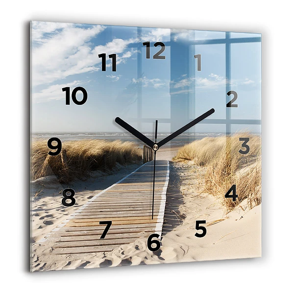Wanduhr quadratisch Blick auf den Strand