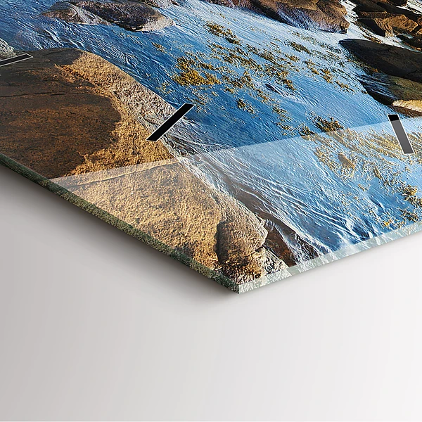Wanduhr quadratisch mit motiv Annisquam-Leuchtturm