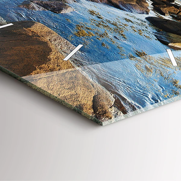 Wanduhr quadratisch mit motiv Annisquam-Leuchtturm