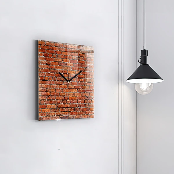 Wanduhr quadratisch mit motiv Alte Backsteinmauer