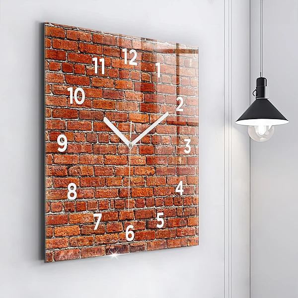 Wanduhr quadratisch mit motiv Alte Backsteinmauer