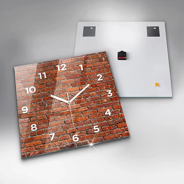 Wanduhr quadratisch mit motiv Alte Backsteinmauer