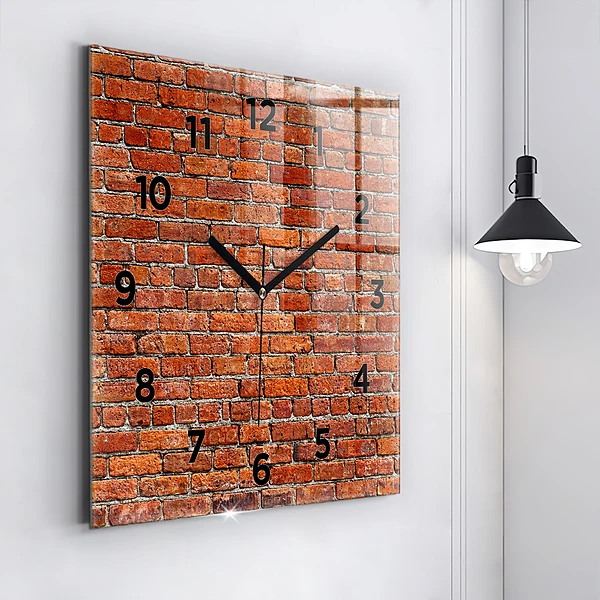 Wanduhr quadratisch mit motiv Alte Backsteinmauer