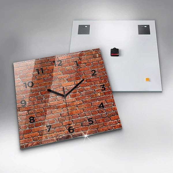 Wanduhr quadratisch mit motiv Alte Backsteinmauer